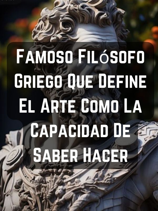 Famoso Filósofo Griego Que Define El Arte Como La Capacidad De Saber Hacer